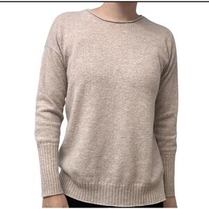 J MCLAUGHLIN 100% CASHMERE SWEATER PULLOVER CREWNECK MINIMALIST NEUTRAL M